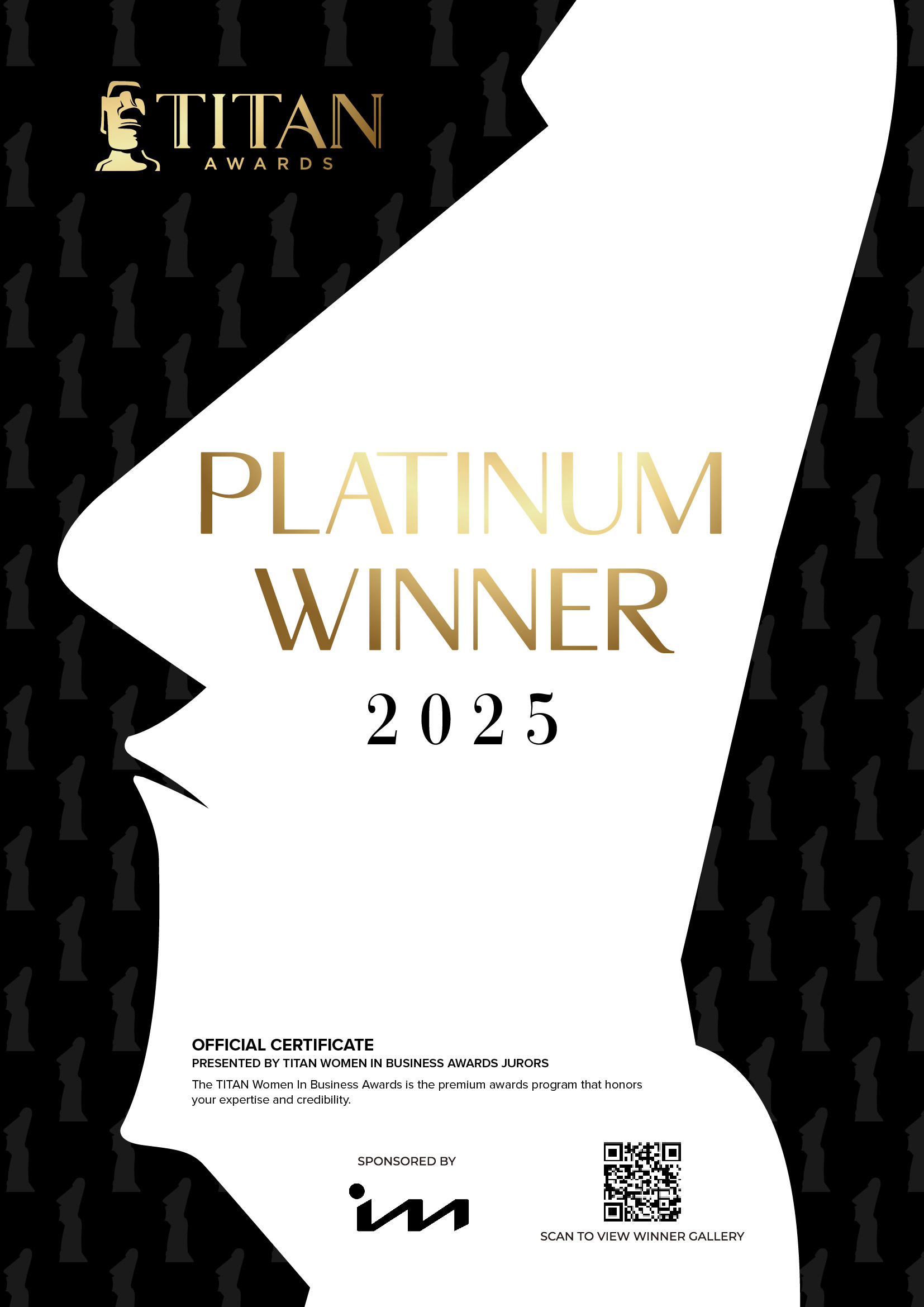 TITAN Women In Business Awards Certificates